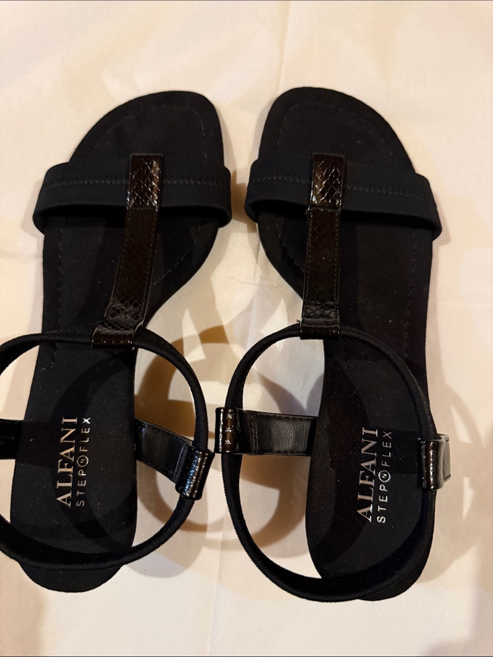 Alfani Black T-Strap wedge Sandals